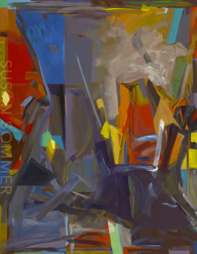 Susan Sommer, Building, oil on linen, gesture abstraction