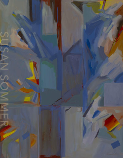 Susan Sommer, Fighting, oil on linen, gesture abstraction