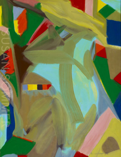 Susan Sommer, Study in Orange & Turquoise I, oil on linen, gesture abstraction
