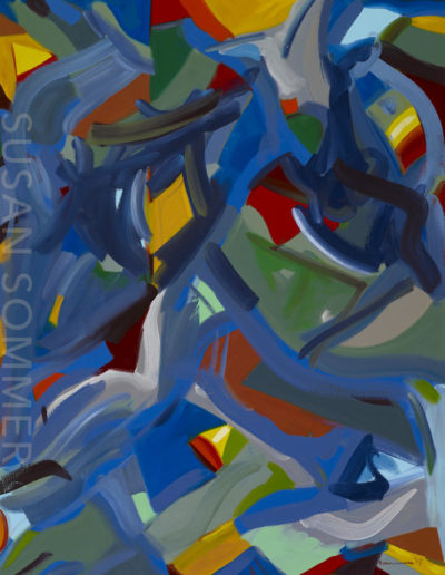 Susan Sommer, The Fruitarian, oil on linen, gesture abstraction, oil on canvas