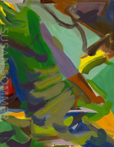 Susan Sommer, The Pines-II, oil on linen, gesture abstraction