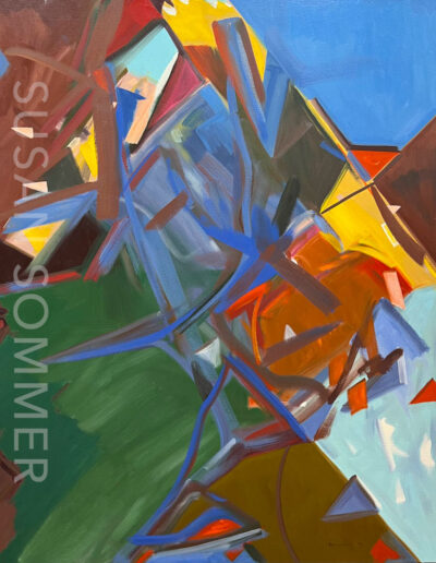 Toppling Oil on linen • 66 x 52 inches • 2022
